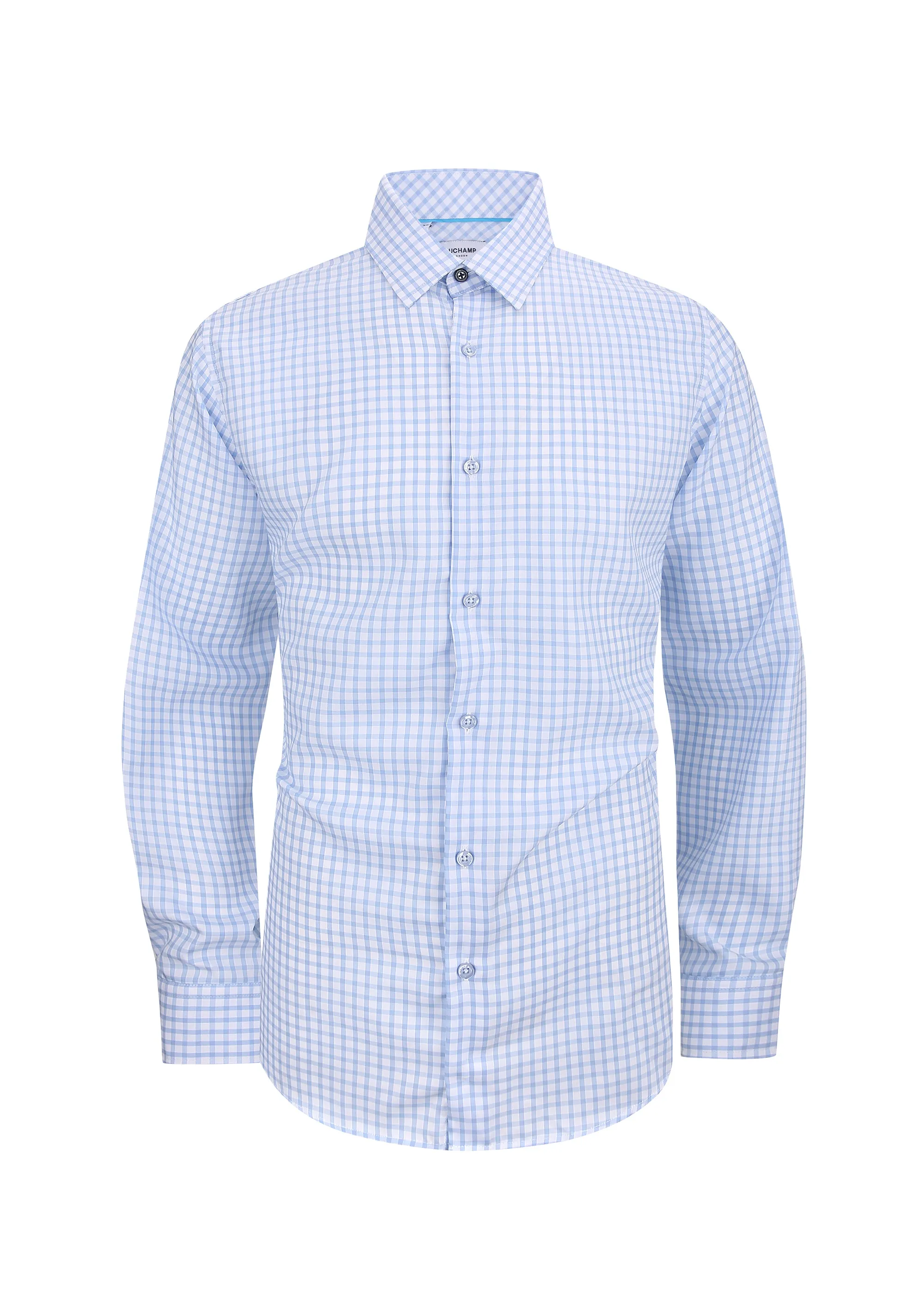 Duchamp Light Blue Check Dress Shirt