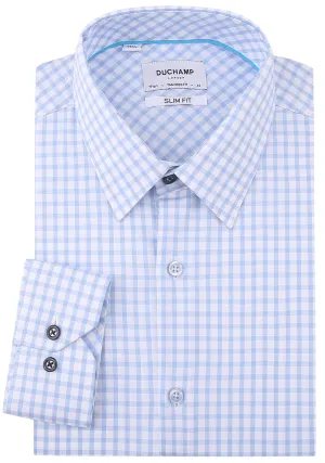Duchamp Light Blue Check Dress Shirt
