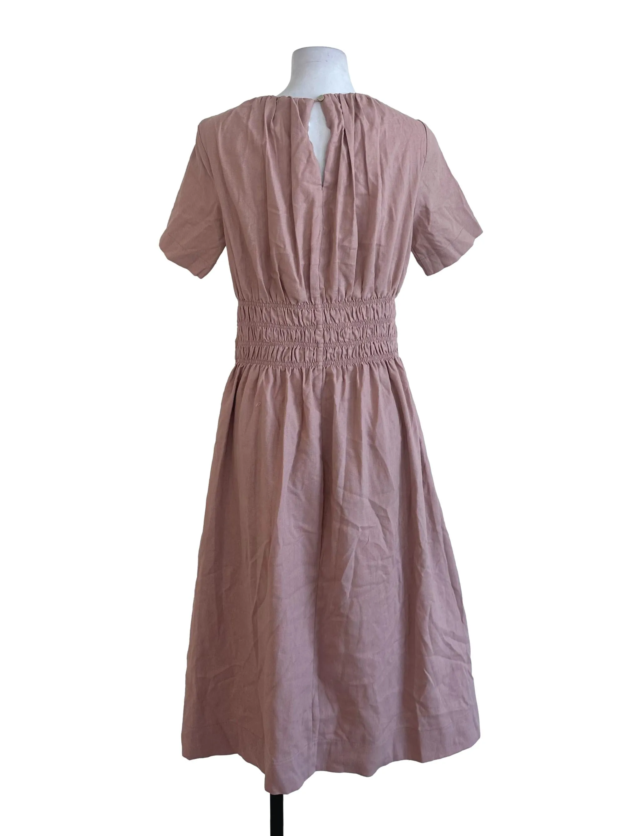 Dusty Pink Plain A Line Dress