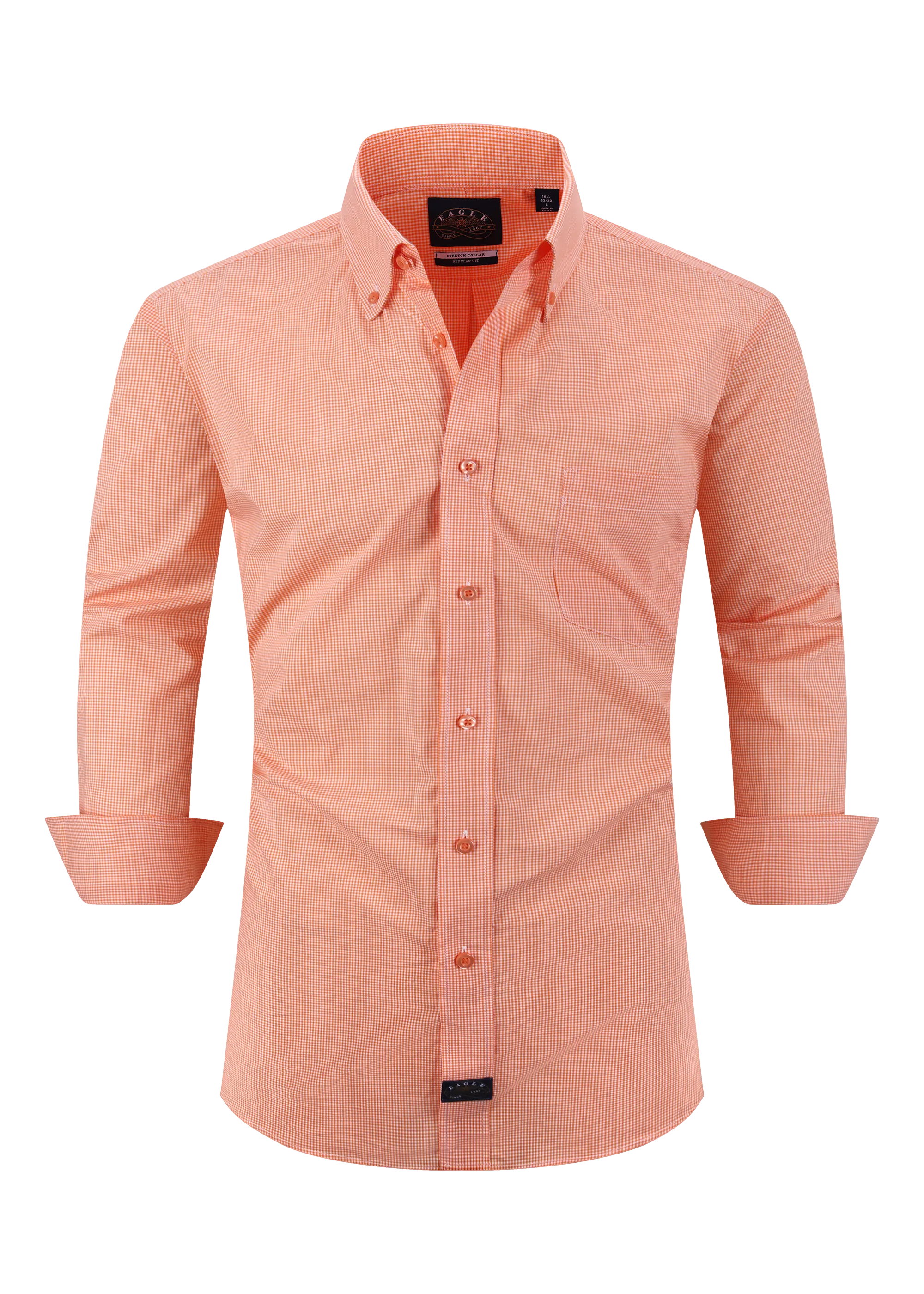 Eagle Stretch Collar  Gingham Poplin Shirt