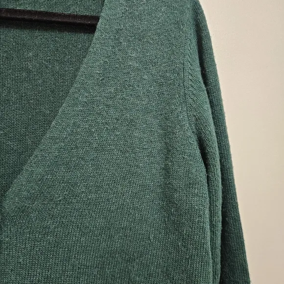 Eileen Fisher Emerald Green Cashmere Wool Cardigan Sweater Medium