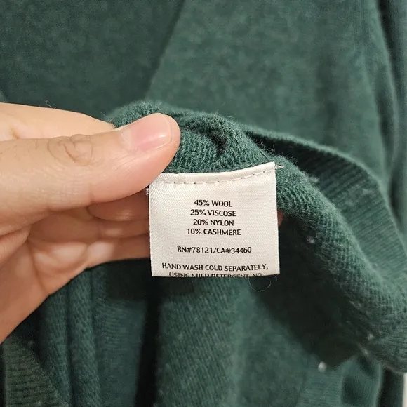Eileen Fisher Emerald Green Cashmere Wool Cardigan Sweater Medium