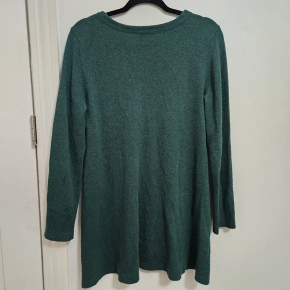 Eileen Fisher Emerald Green Cashmere Wool Cardigan Sweater Medium