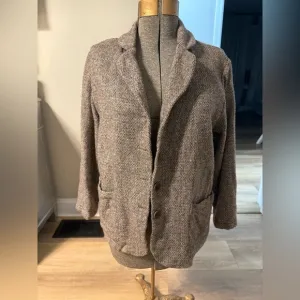 Eileen Fisher New York 100% wool tweed blazer size medium