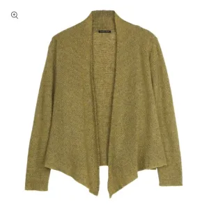 Eileen Fisher Waterfall Open-Front Web Cardigan Women Small Wool/Mohair/Cashmere