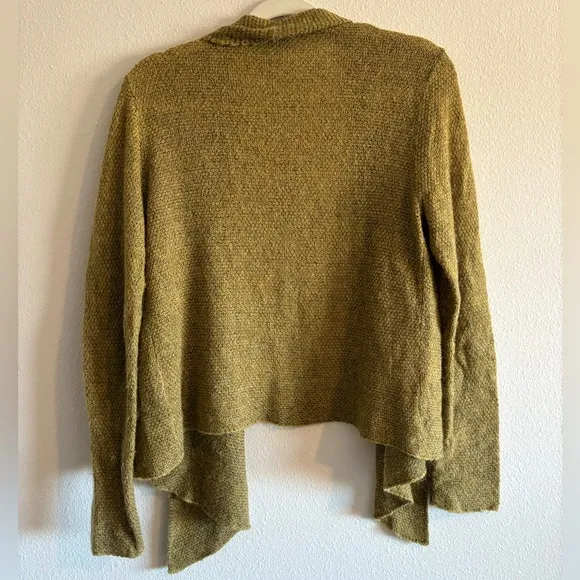 Eileen Fisher Waterfall Open-Front Web Cardigan Women Small Wool/Mohair/Cashmere