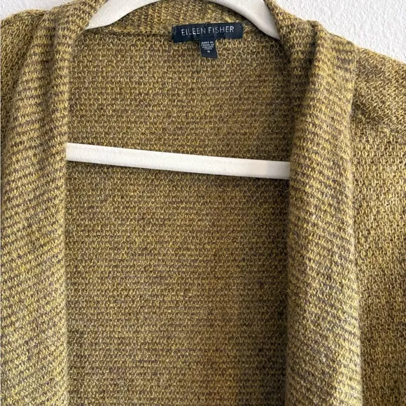 Eileen Fisher Waterfall Open-Front Web Cardigan Women Small Wool/Mohair/Cashmere