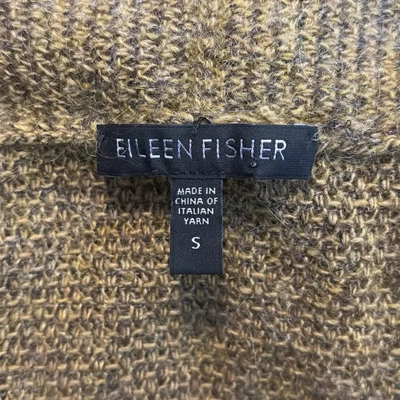Eileen Fisher Waterfall Open-Front Web Cardigan Women Small Wool/Mohair/Cashmere