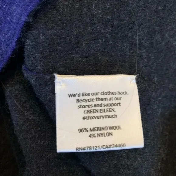 Eileen Fisher Womens purple Blue Merino Wool Button blazer jacket felted