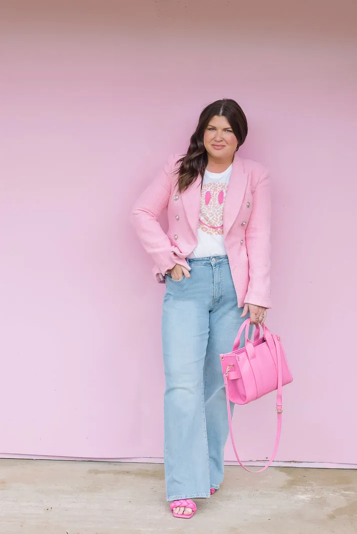Eleanor Pink Tweed Blazer