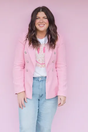 Eleanor Pink Tweed Blazer