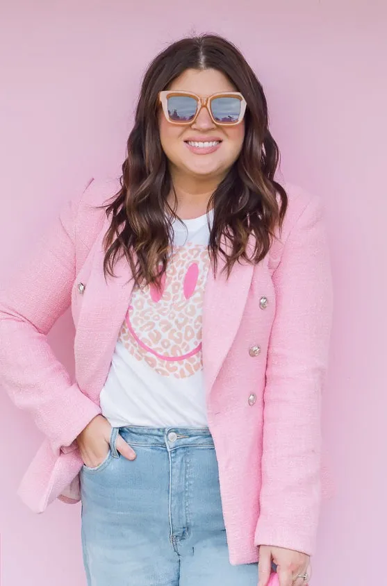 Eleanor Pink Tweed Blazer