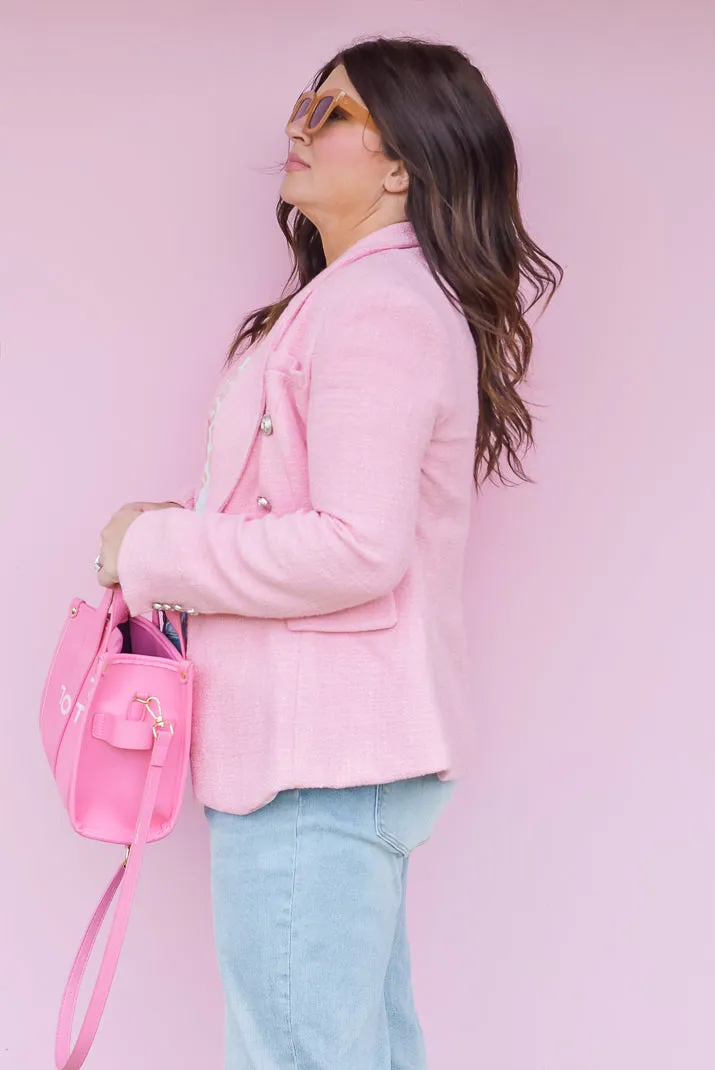 Eleanor Pink Tweed Blazer