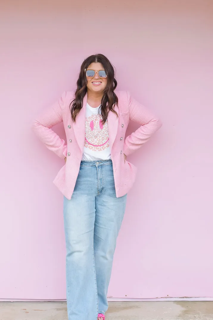 Eleanor Pink Tweed Blazer