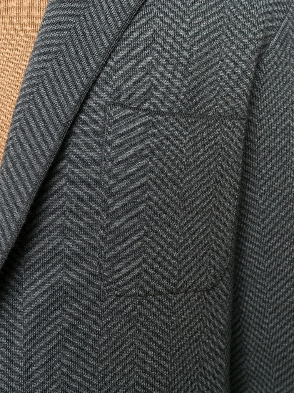 ELEVENTY - WOOL Herringbone Knit Sweater Style Blazer MOP Buttons - XL (42US)