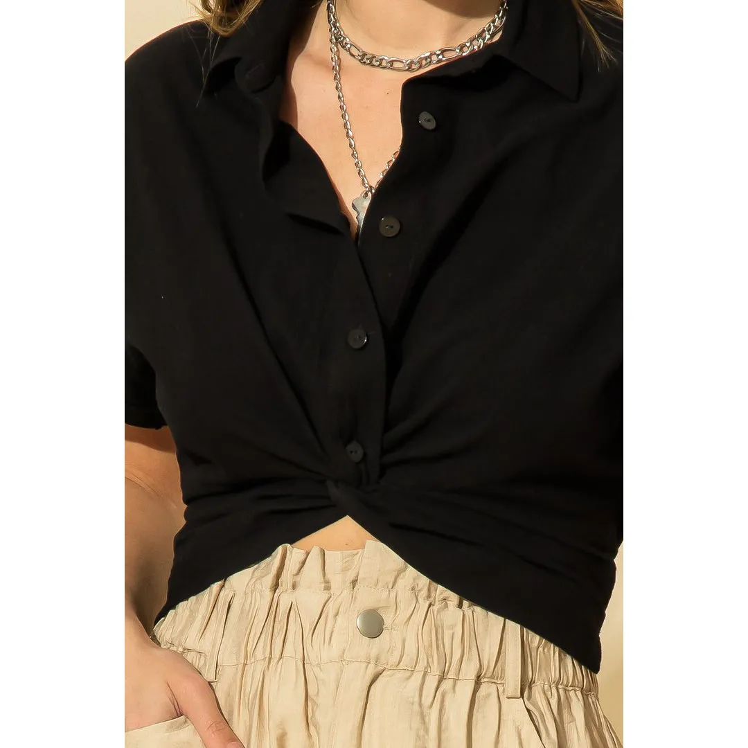Ellie Cropped Button Up