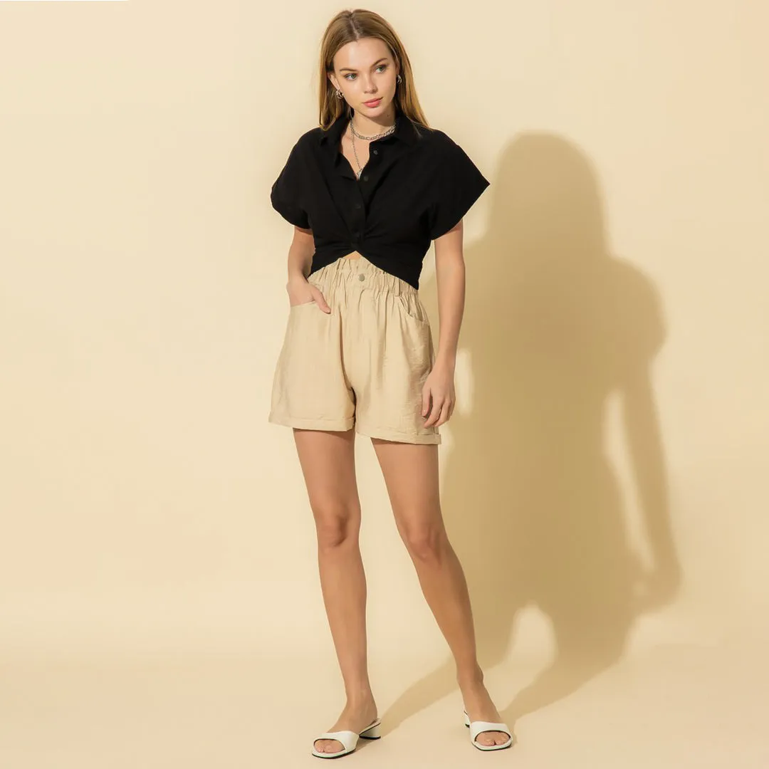 Ellie Cropped Button Up