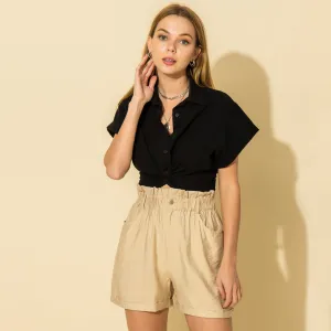 Ellie Cropped Button Up