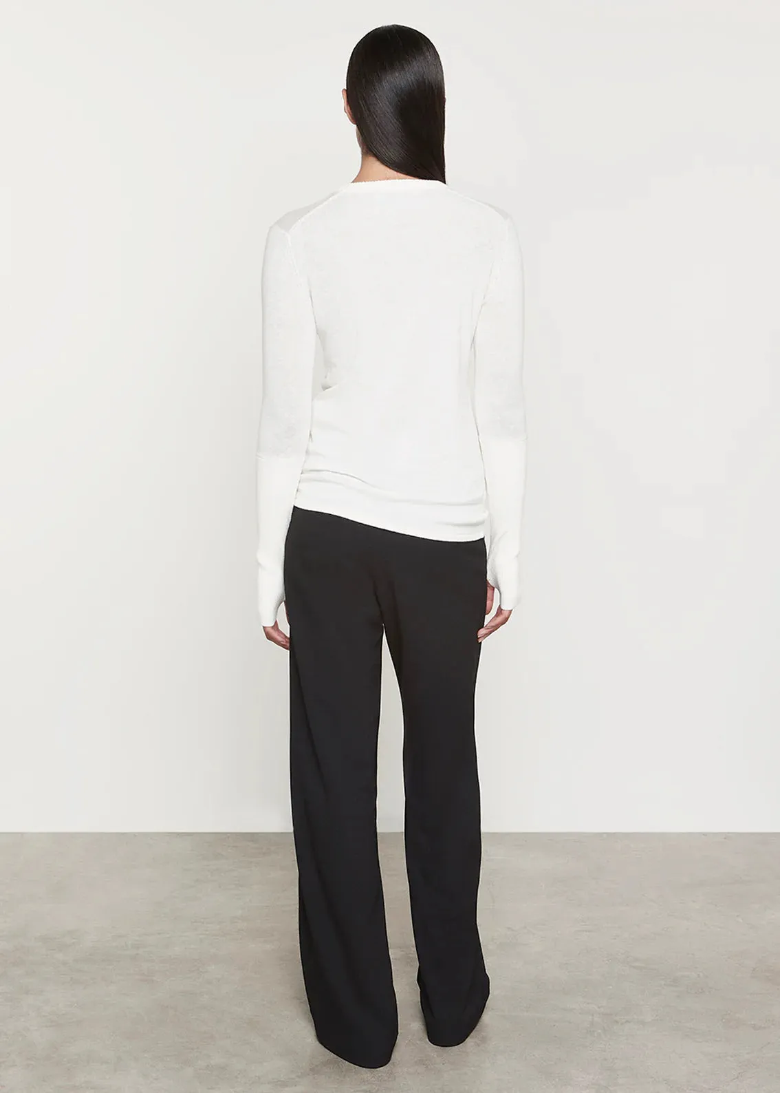 Enza Costa FINE CASHMERE KNITTED V-NECK SWEATER Ivory or Black