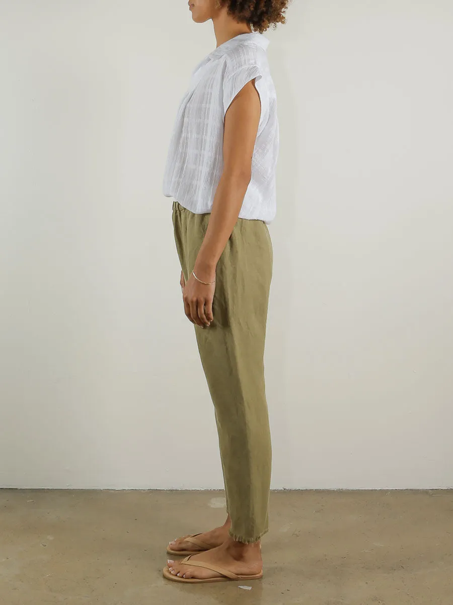 Erika Drop Pant in Linen - Camp