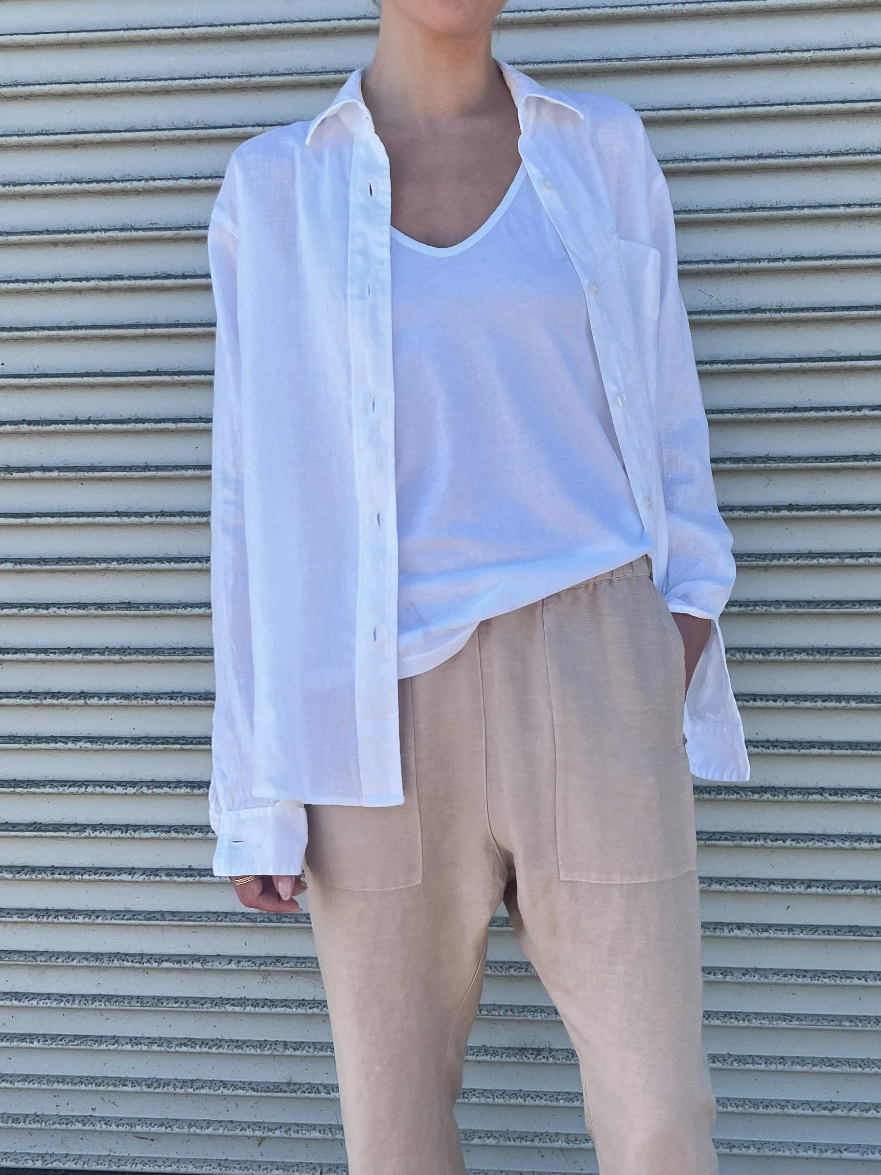 Erika Drop Pant in Linen - Dune