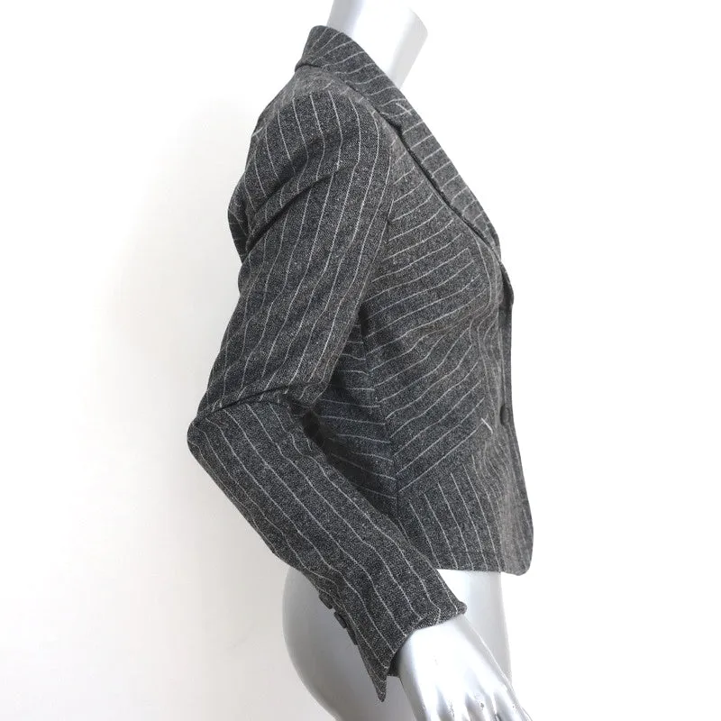 Escada Pinstripe Blazer Gray Size 40 Two-Button Jacket