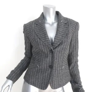 Escada Pinstripe Blazer Gray Size 40 Two-Button Jacket