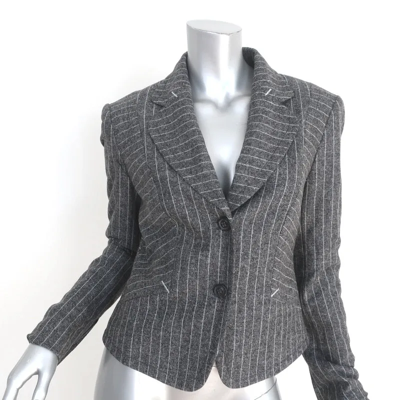 Escada Pinstripe Blazer Gray Size 40 Two-Button Jacket