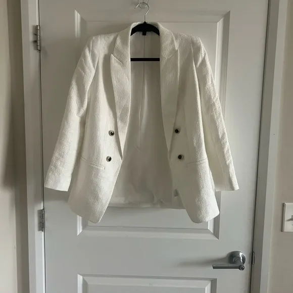 Express White Tweed Blazer