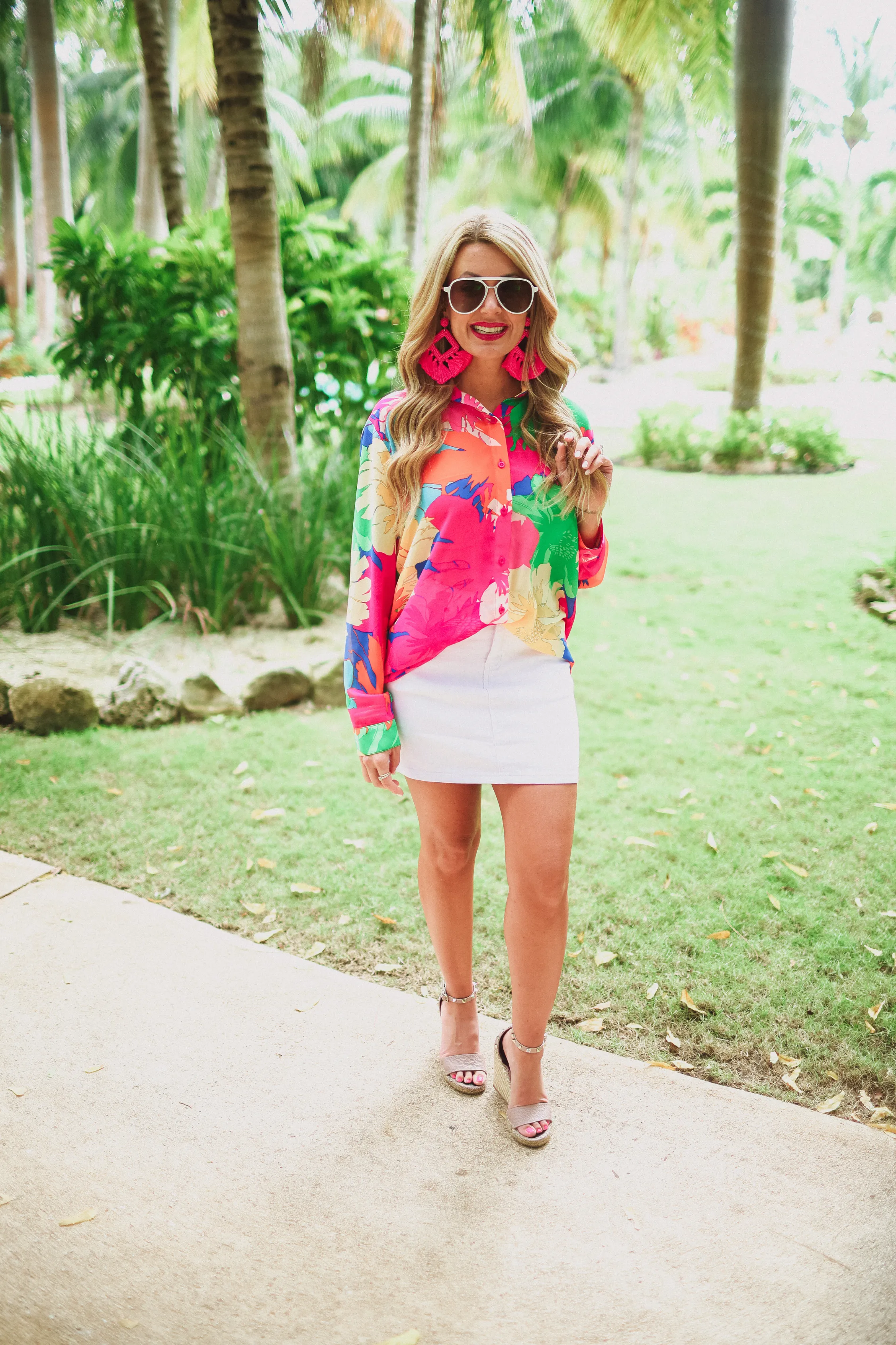 Eyes On Paradise Button Up Top