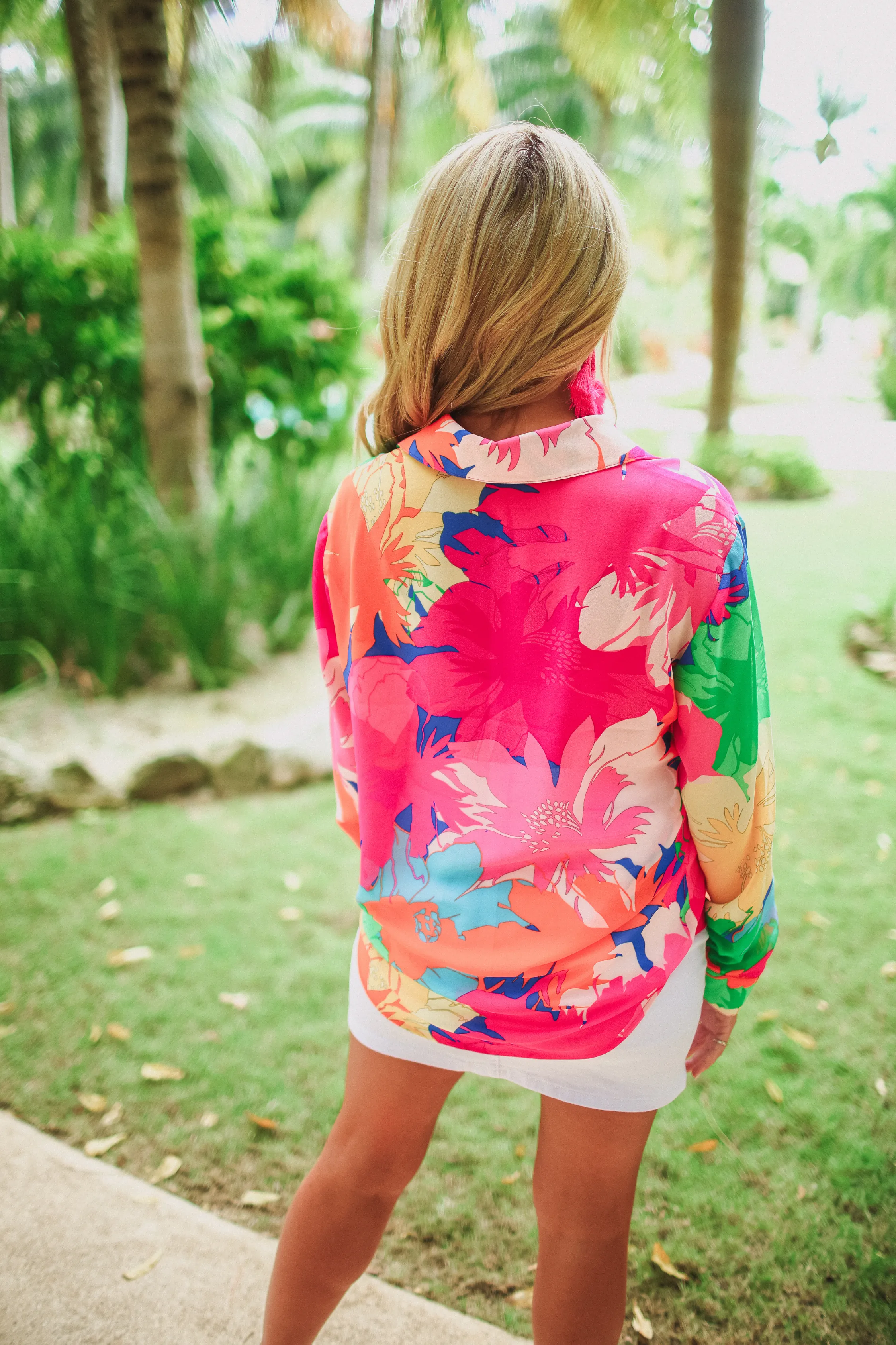 Eyes On Paradise Button Up Top