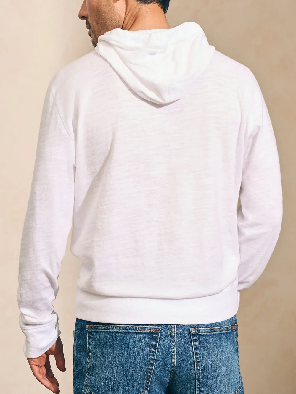 Faherty Sunwashed Slub Hoodie - White