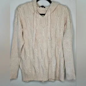 Fate Double-Cable Knit Hooded Sweater