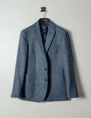 FINAL SALE: BKT35 Unstructured Jacket in Donegal Tweed - Denim