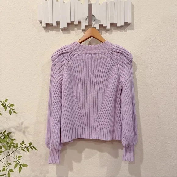 Finders Keepers Linear Cable Rib Cotton Knit Oversized Pull on Sweater Size M