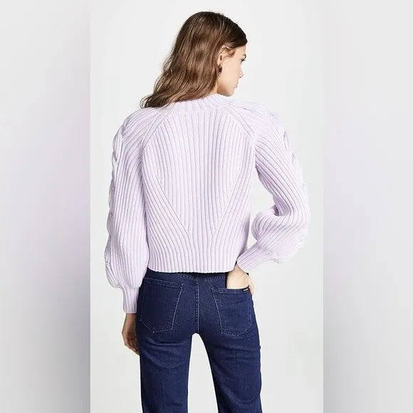 Finders Keepers Linear Cable Rib Cotton Knit Oversized Pull on Sweater Size M