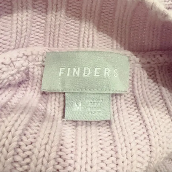 Finders Keepers Linear Cable Rib Cotton Knit Oversized Pull on Sweater Size M
