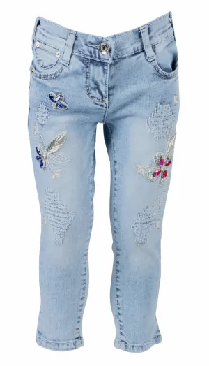 Flower Red Stud Jeans