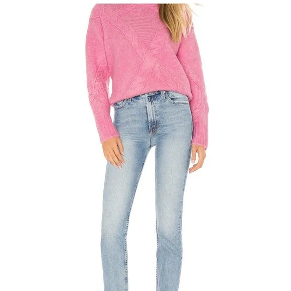 For Love &amp; Lemons Carly Sweater in Pink | REVOLVE Size 2X