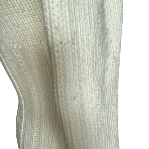 For Love &amp; Lemons Jules Sweater Cable Knit Cream Mock Neck Mini Short Dress XS