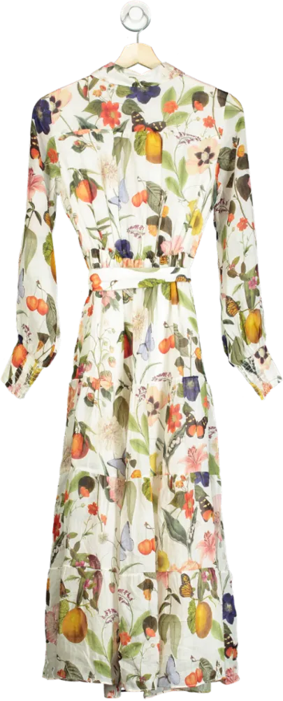 Forever New White Sylvie Tiered Shirt Midi Dress UK 6