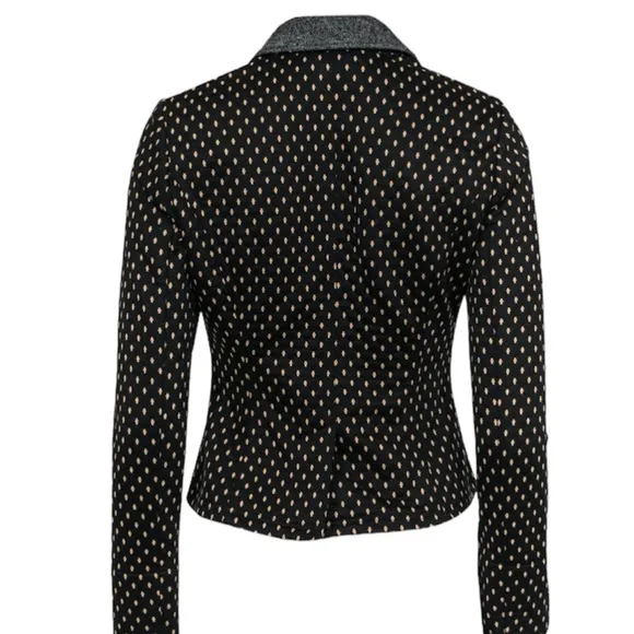 Free People black tan quilted cropped stretch blazer S