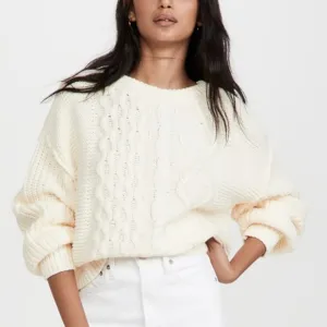 FREE PEOPLE Dream Cable-Knit Sweater, Cream, Size X-Small - NWT