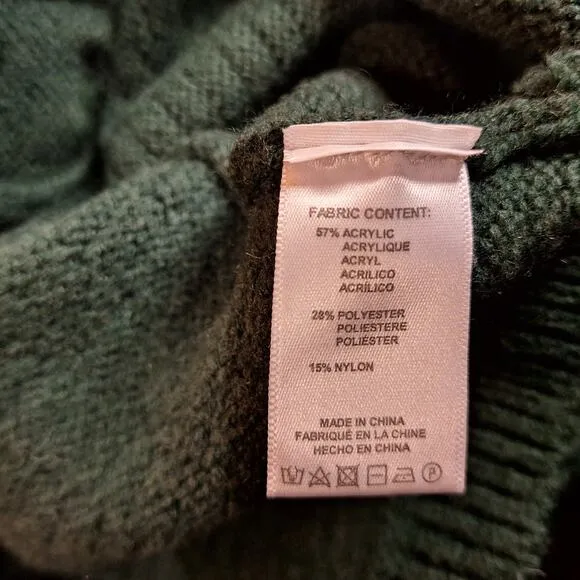 Free people oversized quarter zip cable knit sweater bolero shrug crop green