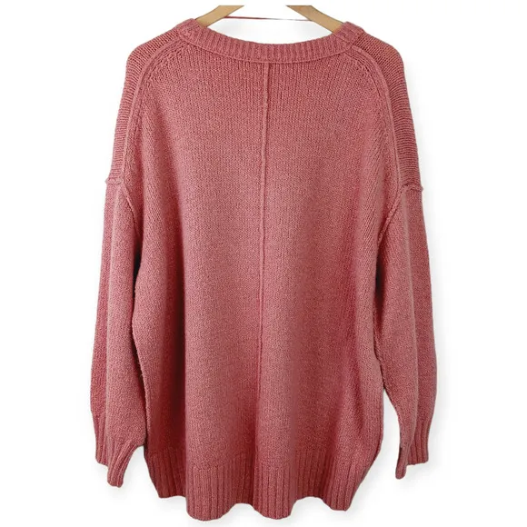 Free People SZ XS Brookside Tunic Sweater Alpine Rose Oversized OB1153857 $128