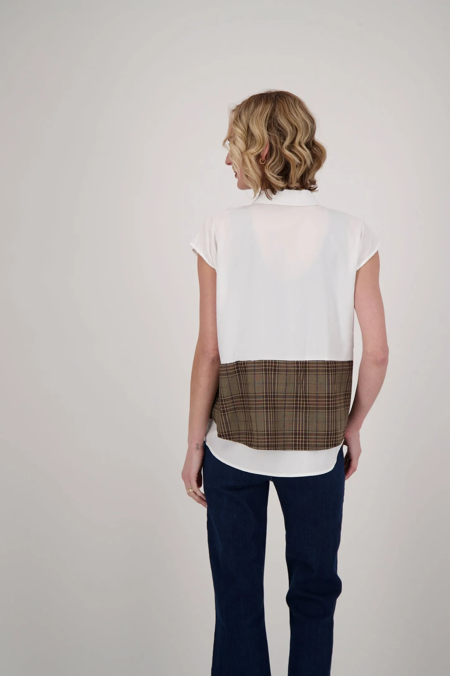 Gabby Isabella Shirt With Cable Knit Cardigan Topper, Style #524718