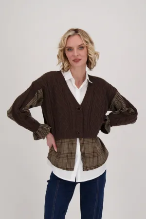 Gabby Isabella Shirt With Cable Knit Cardigan Topper, Style #524718