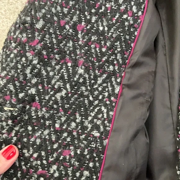 GAP Cropped Violet &amp; Black Tweed Coat, XS