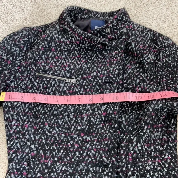 GAP Cropped Violet &amp; Black Tweed Coat, XS