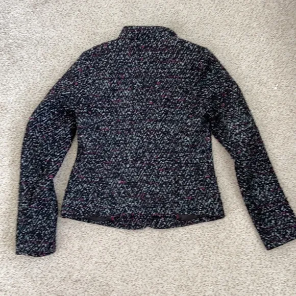 GAP Cropped Violet &amp; Black Tweed Coat, XS